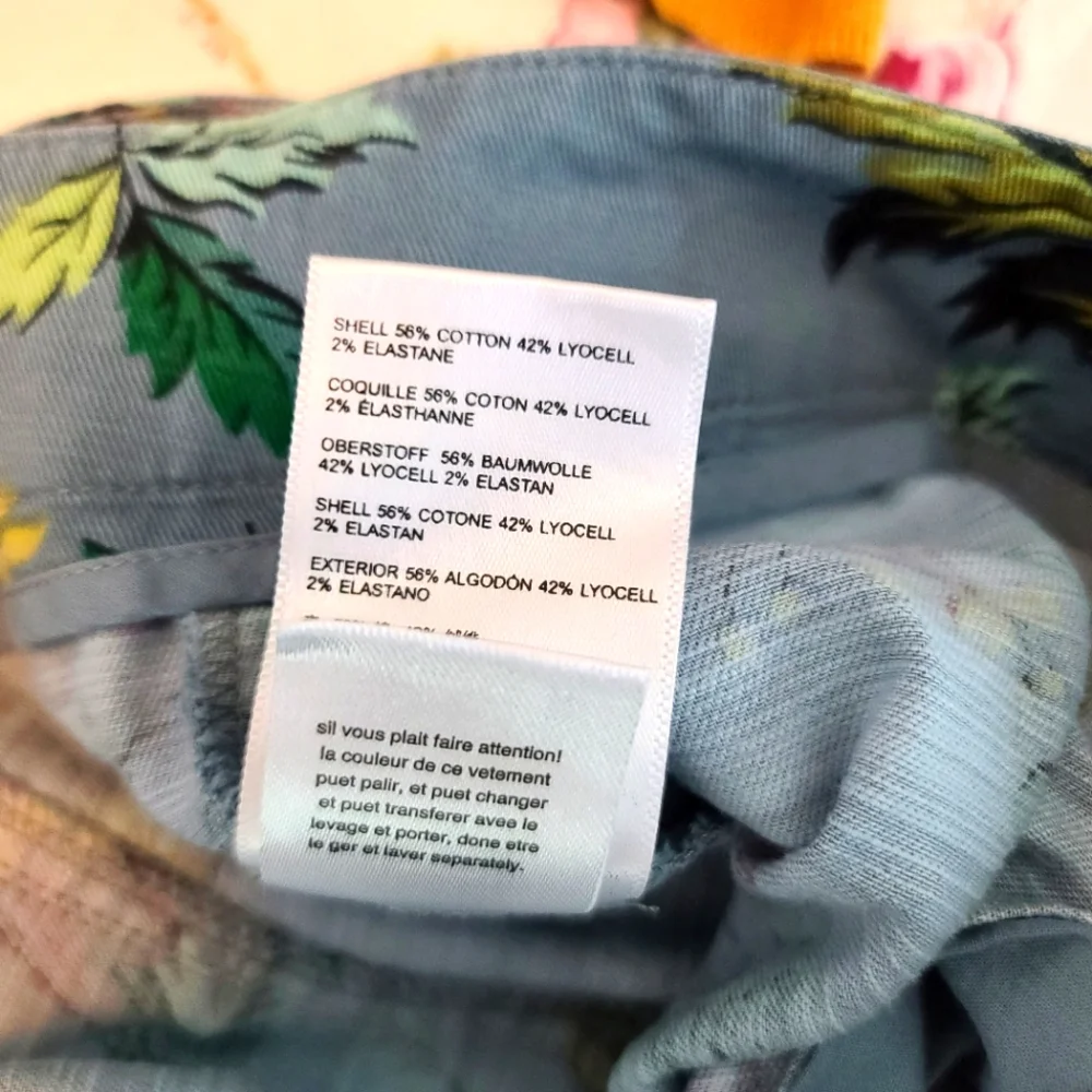 ANTHROPOLOGIE Victoria Floral Boho Cargo Utility Pants Blue - Picture 11 of 12